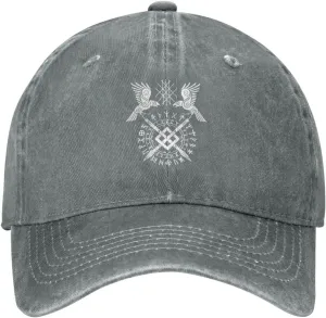 Twin Ravens of Odin Norse Pagan Symbol Hat Casquette Denim Baseball Cap Unisex Men's Hat Women's Hat Black
