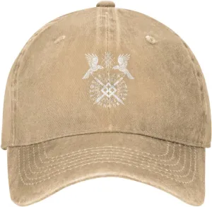 Twin Ravens of Odin Norse Pagan Symbol Hat Casquette Denim Baseball Cap Unisex Men's Hat Women's Hat Black
