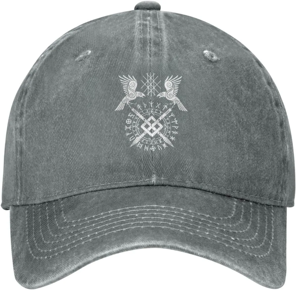 Twin Ravens of Odin Norse Pagan Symbol Hat Casquette Denim Baseball Cap Unisex Men's Hat Women's Hat Black