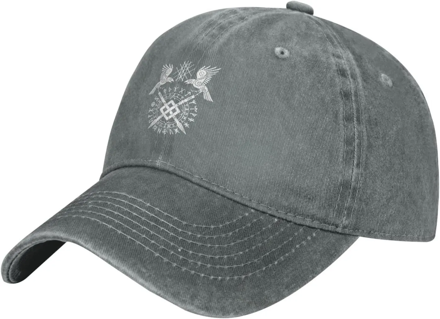 Twin Ravens of Odin Norse Pagan Symbol Hat Casquette Denim Baseball Cap Unisex Men's Hat Women's Hat Black