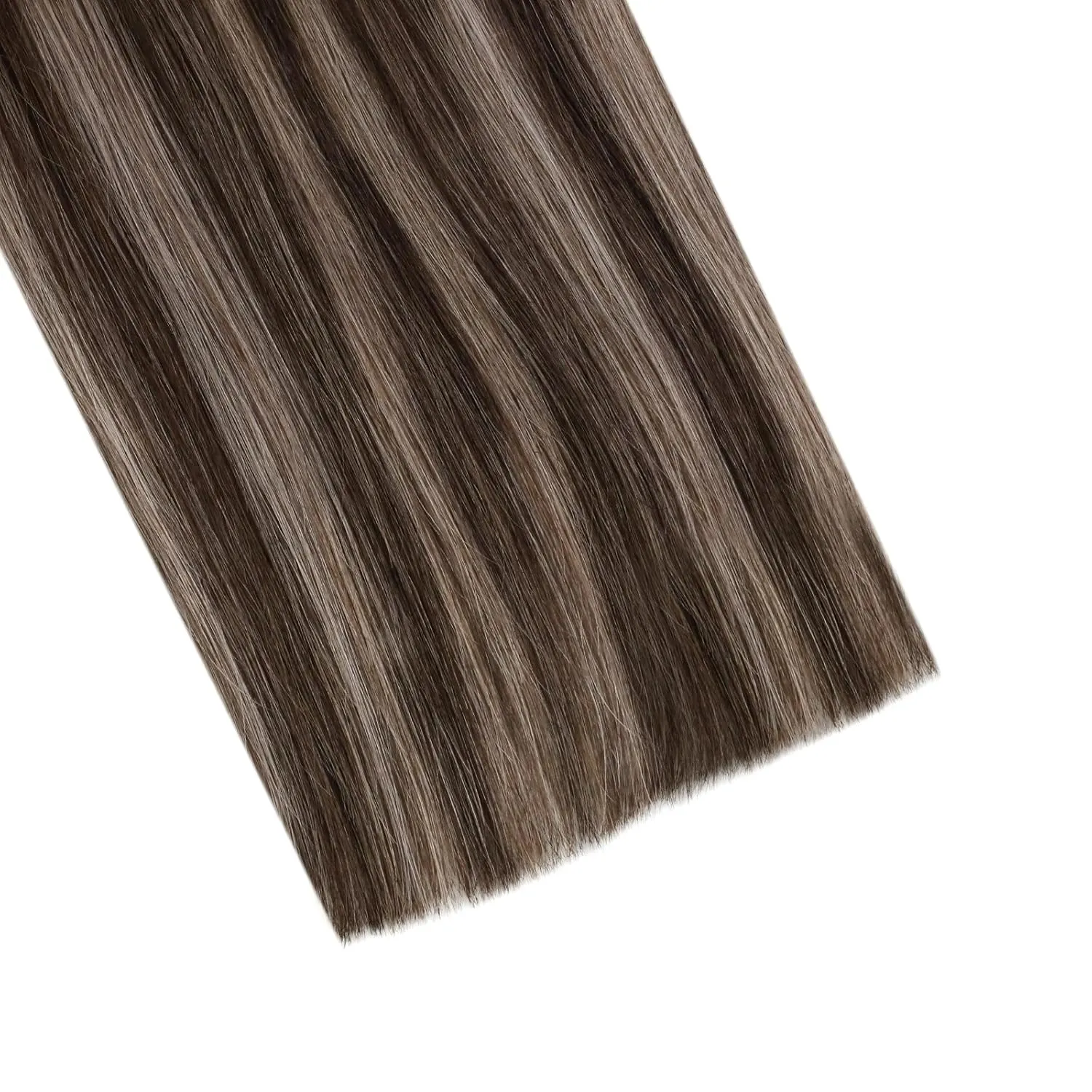 Ugeat Balayage Tape in Human Hair Extensions Dark Brown Mix Ash Brown Ombre Seamless Tape in Human Hair Extensions for Women Short Hairstyles 12 Inch 20Pcs 30G