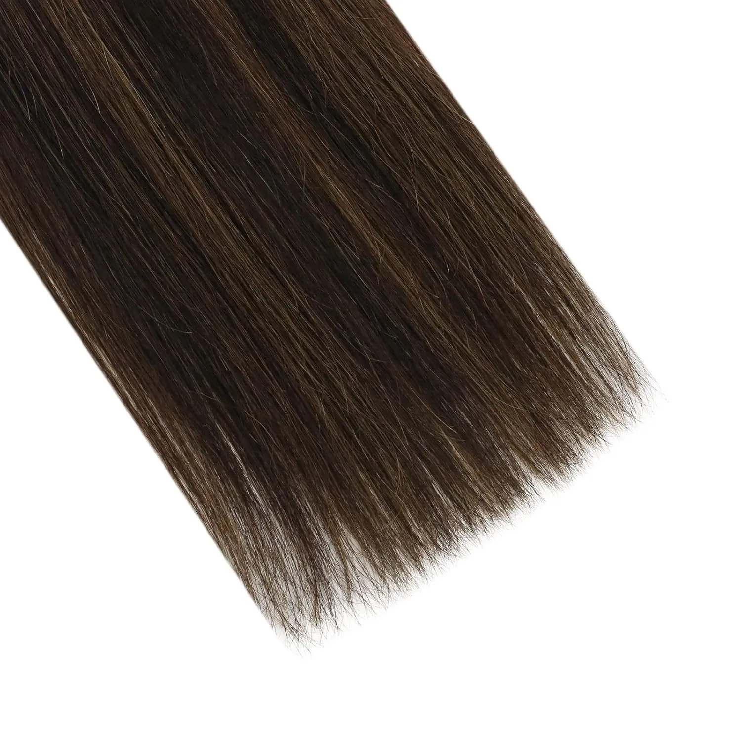Ugeat Tape in Hair Extensions Human Hair Ombre Dark Brown Mix Medium Brown Tape in Real Human Hair Extensions Balayage Short Hairstyles for Women Daily Use 12 Inch 30G 20Pcs