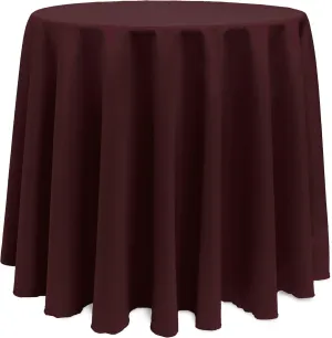 Ultimate Textile 90-Inch Round Polyester Linen Tablecloth Burgundy Red