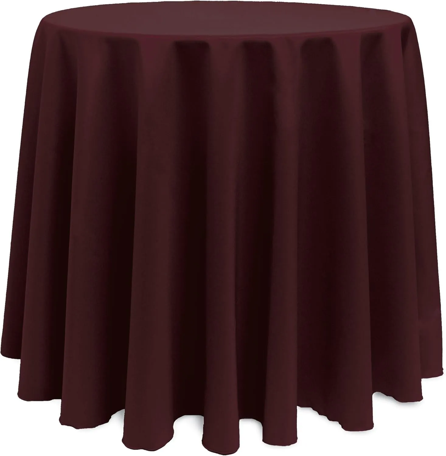 Ultimate Textile 90-Inch Round Polyester Linen Tablecloth Burgundy Red