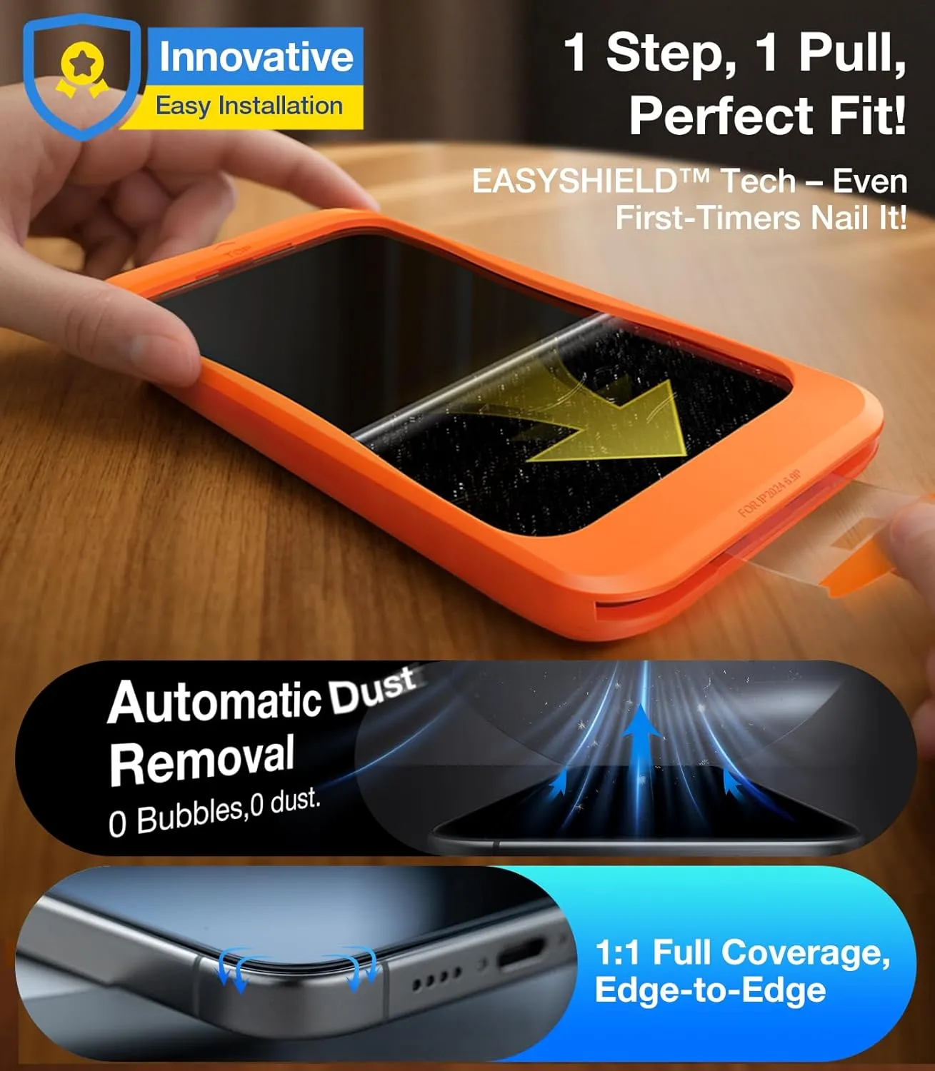 UltraGlass Ultra 9H  Glass for iPhone 15 Pro Privacy Screen Protector [Invisible Privacy Armor] Screen Protector 15 Pro Tempered [Full Coverage & Longest Durable], 2 Packs