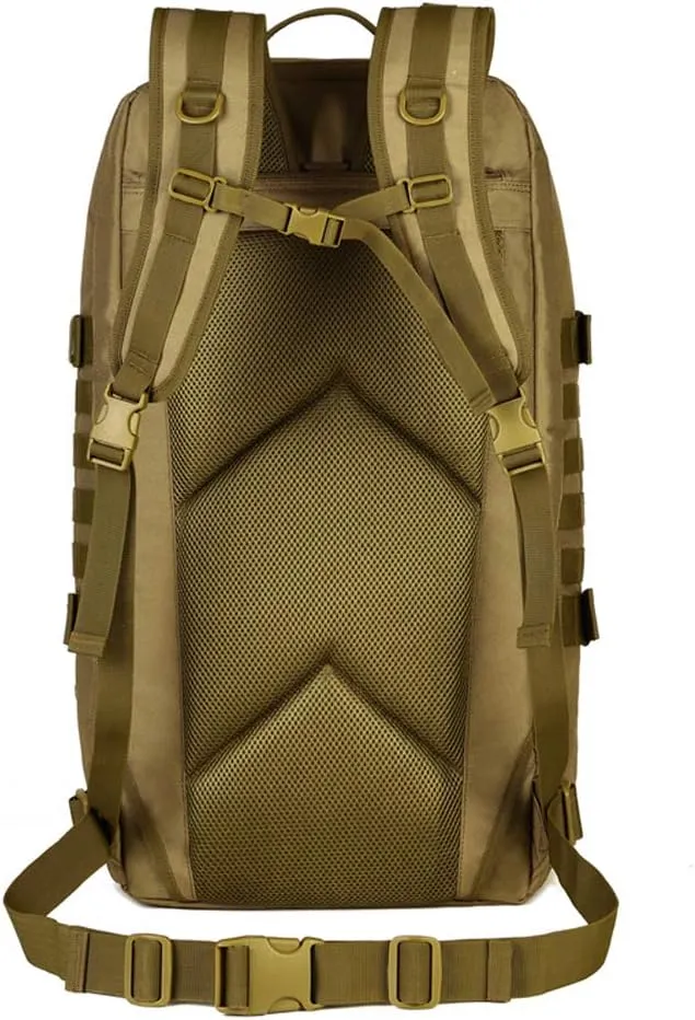 UNISTRENGH Outdoor 60L Tactical MOLLE Backpack Military Waterproof Hunting Mountain Sports Luggage Outdoor Assault Travel Bag (Brown)