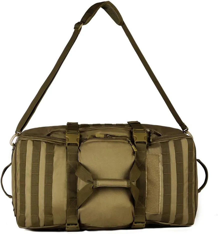 UNISTRENGH Outdoor 60L Tactical MOLLE Backpack Military Waterproof Hunting Mountain Sports Luggage Outdoor Assault Travel Bag (Brown)