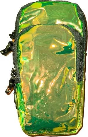 UV Green Yellow Vers Murse Phone Bag Fanny Pack for Men - Clear Bag with Secure Phone Pocket - Perfect Rave and Festival Bag for Party Goers and Ravers (UV Green Yellow Phone Bag)