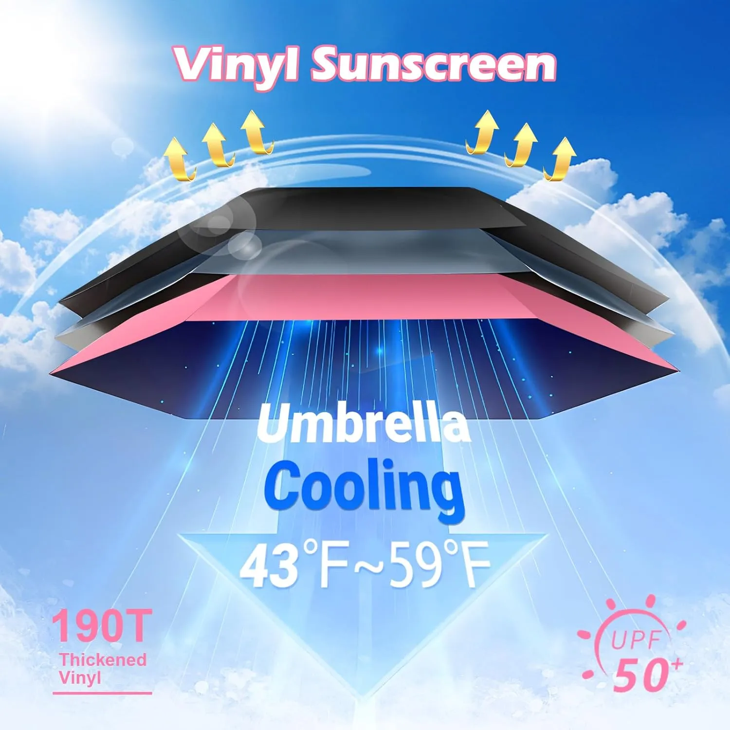 Uv Umbrellas for Sun Protection with Fan, Cooling Umbrella with Fan,Portable and Rechargeable, Travel Pocket Summer Umbrella for Sun or Rain, Pink