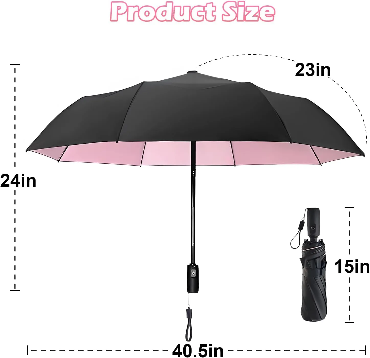 Uv Umbrellas for Sun Protection with Fan, Cooling Umbrella with Fan,Portable and Rechargeable, Travel Pocket Summer Umbrella for Sun or Rain, Pink