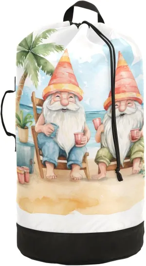 Vacation Dwarf Laundry Backpack Bag with Drawstring Closure Waterproof Laundry Bag Laundry Hamper Clothes Storage for Travel Laundromat Apartment