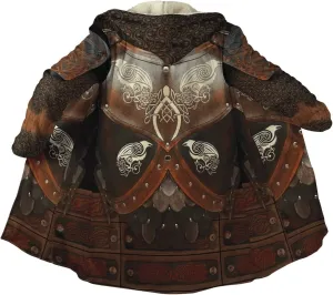 Valhalla Mens Jackets Winter,3D Print Viking Mythology Tattoo, Thickened Warm Faux Cashmere Coat, Parka Hooded Cloak