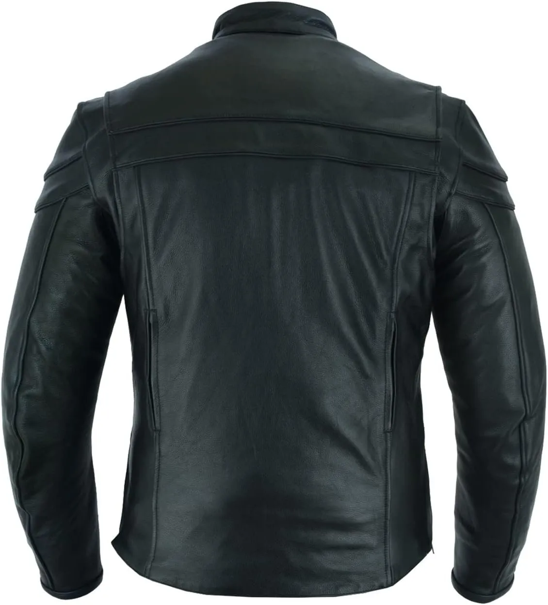 Vance Leather Men's Premium Leather Racer Jacket with Vents