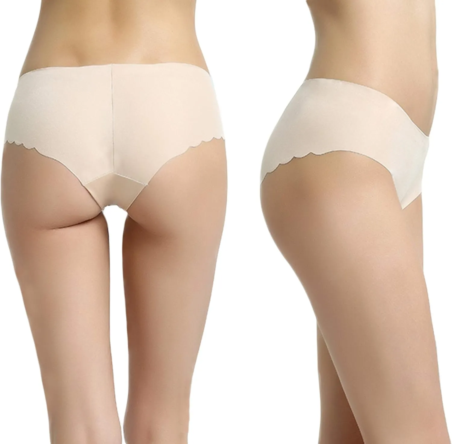Vanever Women's No VPL Panties, 2 Pack, Invisible Hipster Underwear, Low Rise Bikini Underwear
