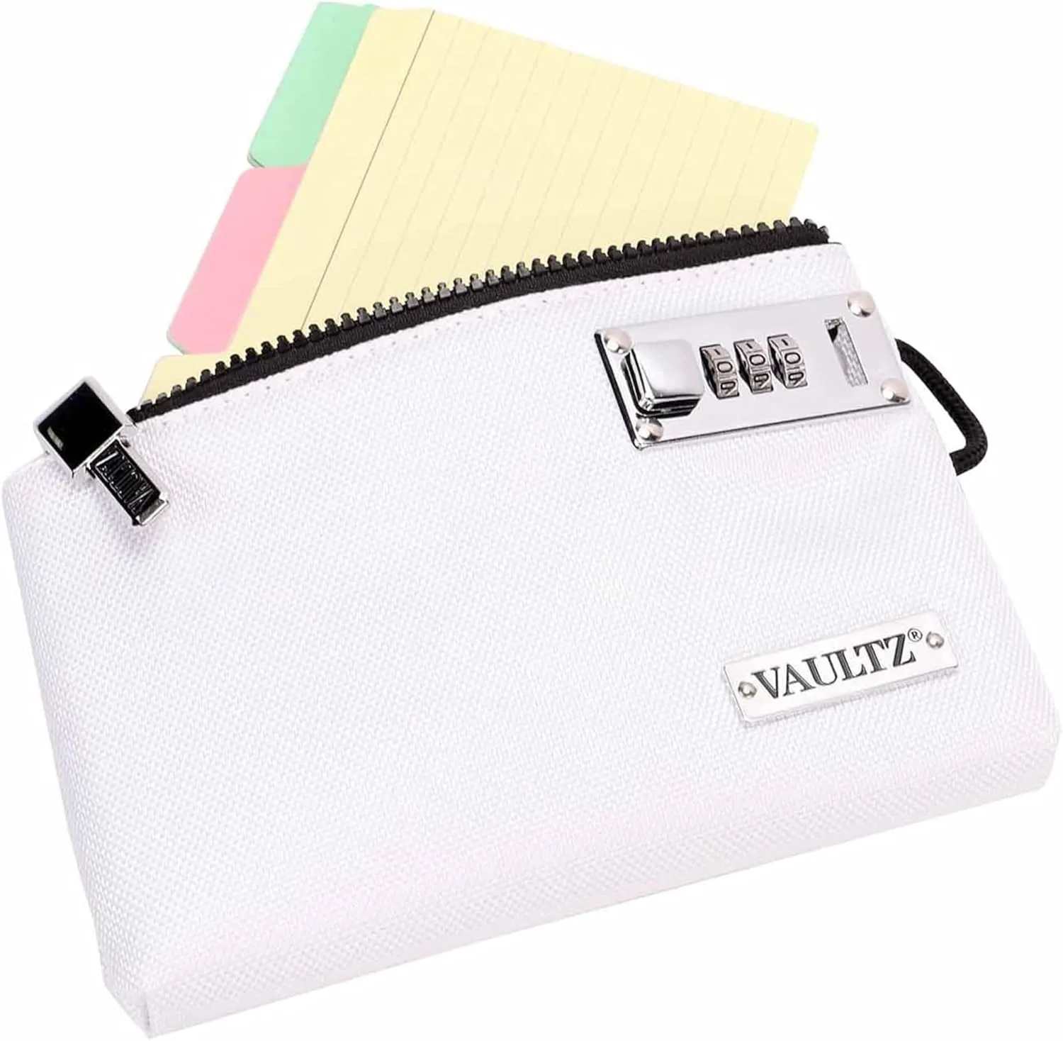 Vaultz Locking Accessories Pouch, 5x8 Inches, White (VZ03988)
