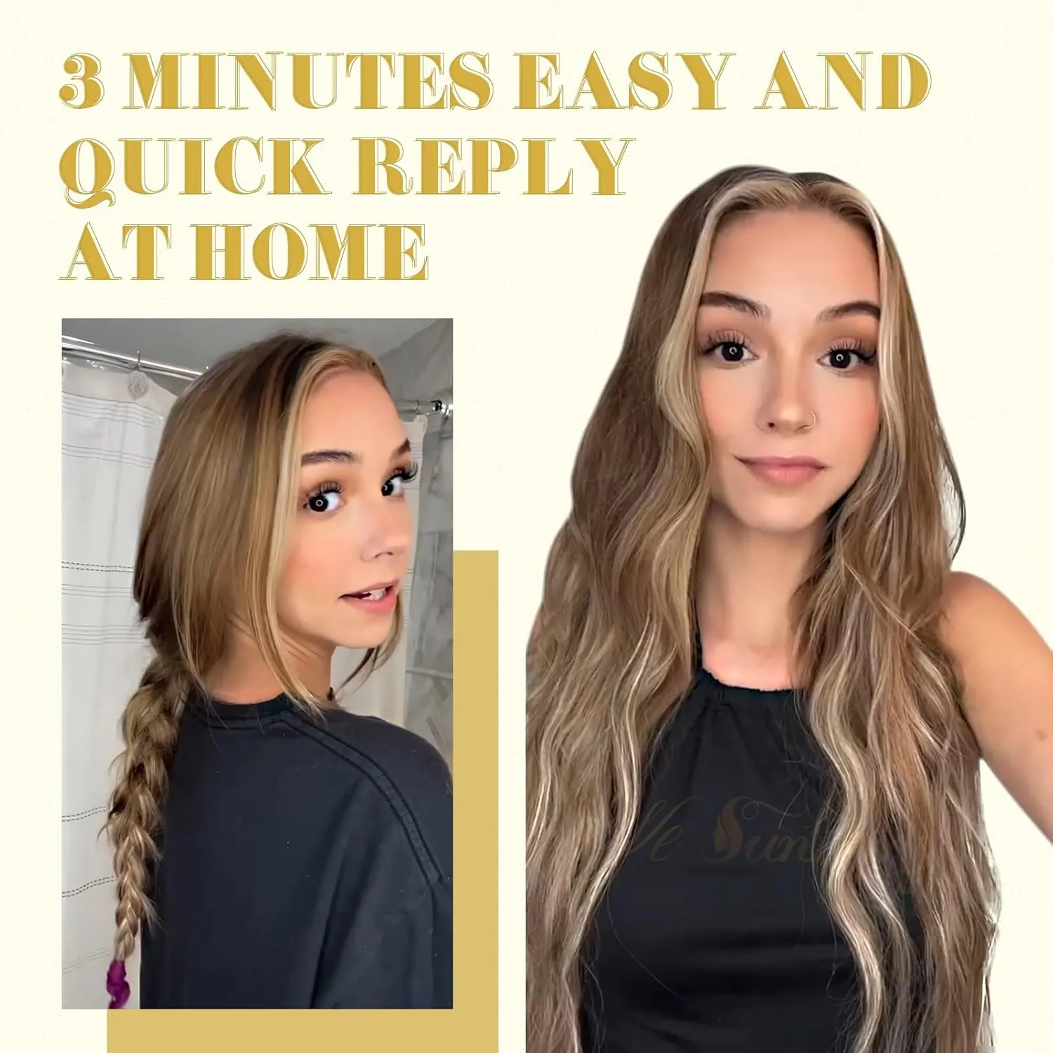 Ve Sunny Clip in Hair Extensions 22inch Real Hair Clip in Extensions Ombre Human Hair Extensions Clip ins Dark Brown to Light Brown with Blonde Balayage Winter Clip on Hair Extensions 120g 7pcs