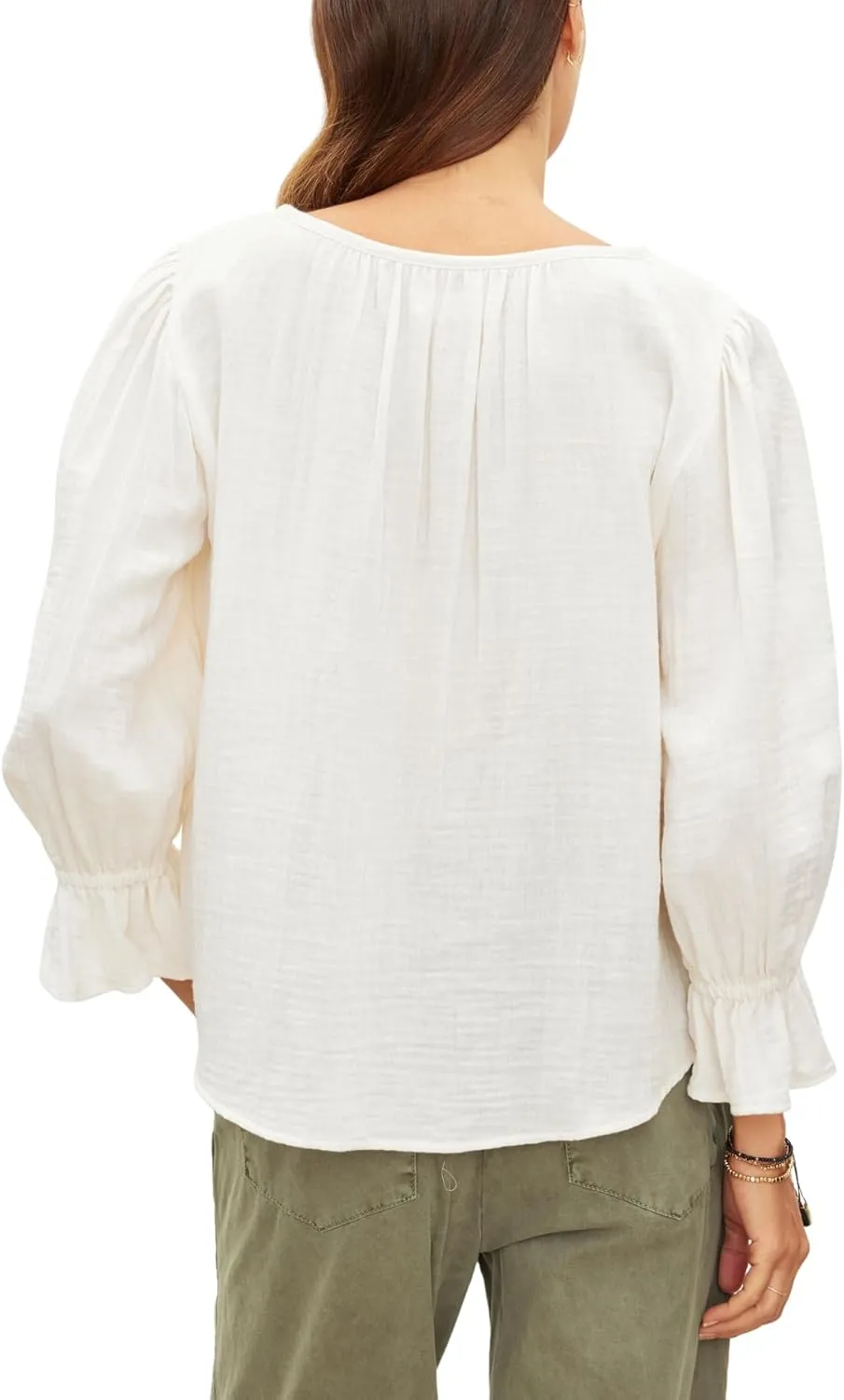 Velvet by Graham & Spencer Women's Milly Cotton Gauze Blouse