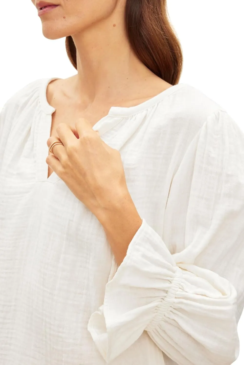 Velvet by Graham & Spencer Women's Milly Cotton Gauze Blouse