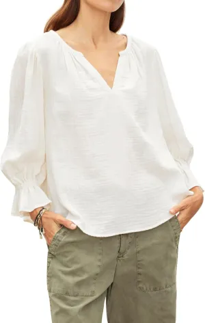 Velvet by Graham & Spencer Women's Milly Cotton Gauze Blouse