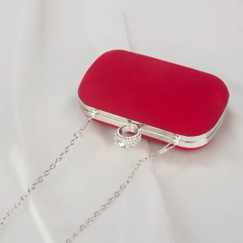 Velvet Diamond Ring Snap Clutch Purse
