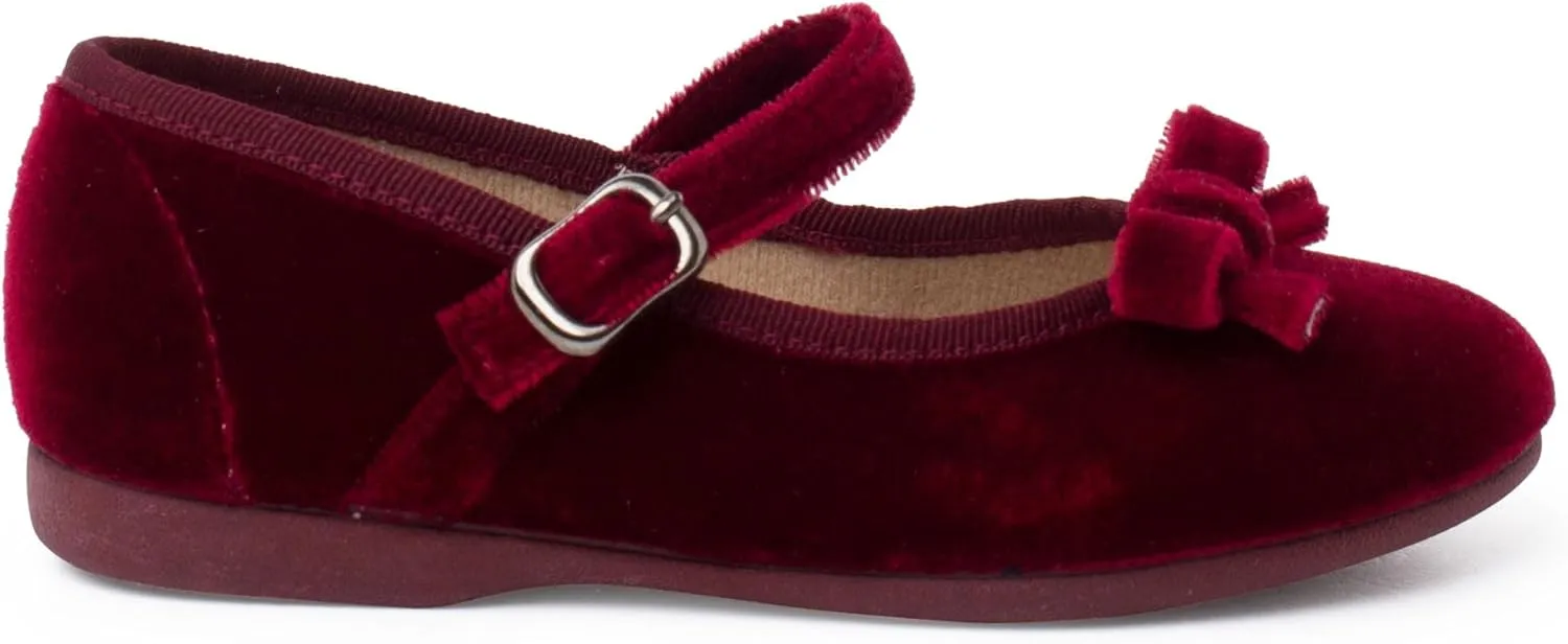 Velvet Mary Janes Girls with Bow