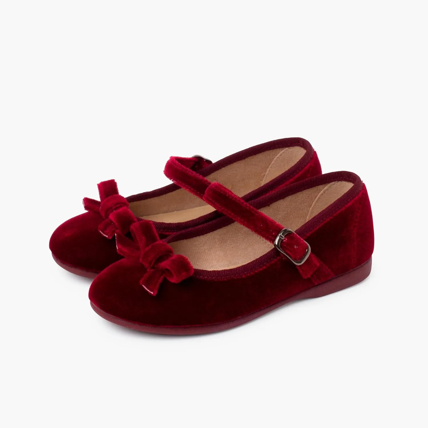 Velvet Mary Janes Girls with Bow