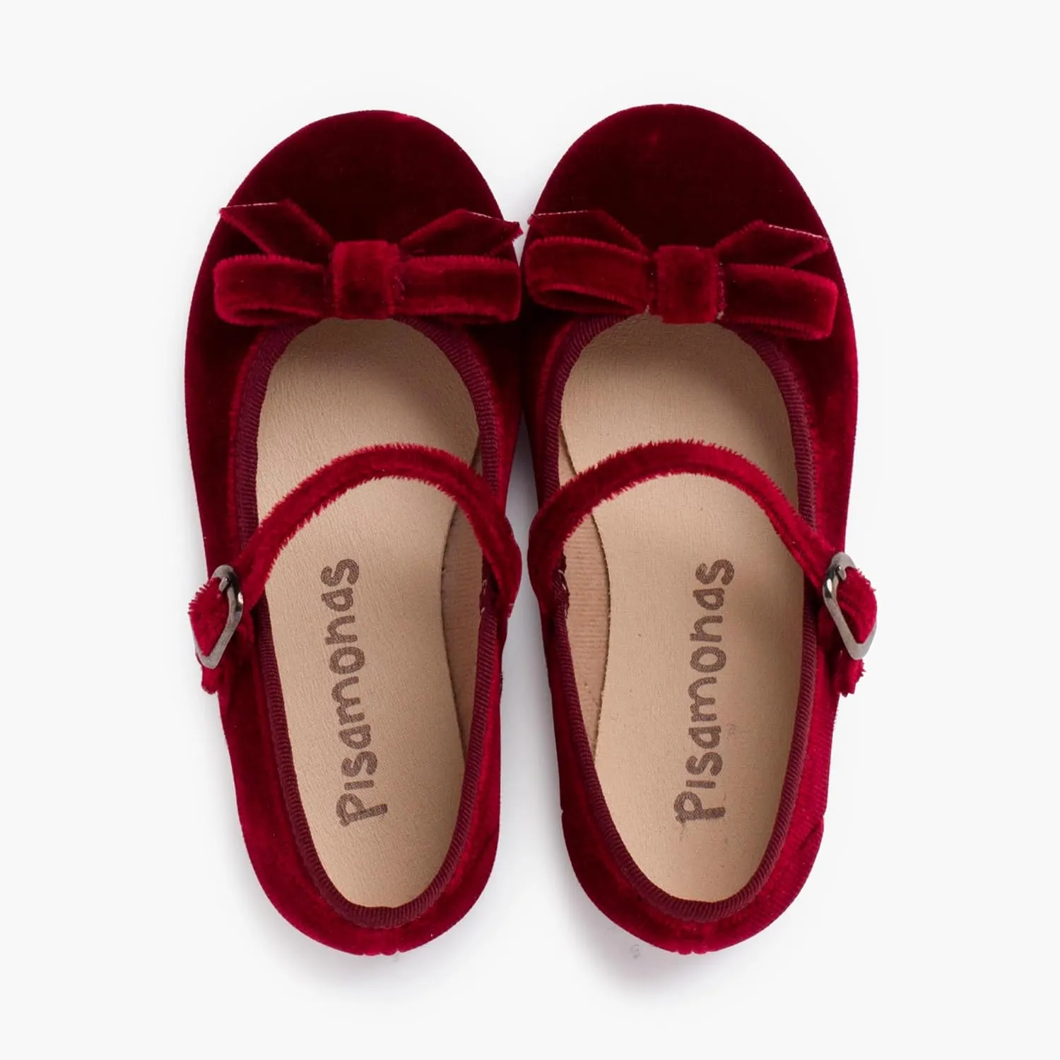 Velvet Mary Janes Girls with Bow