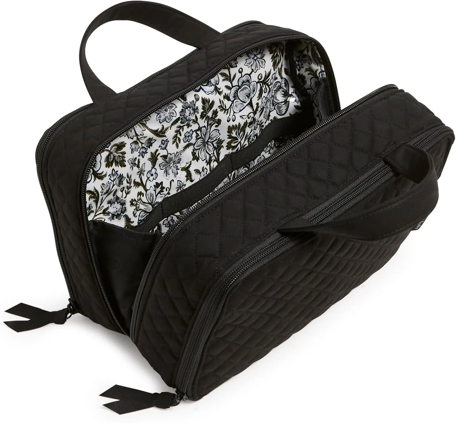 Vera Bradley Cotton Ultimate Travel Makeup Organizer Case, Black