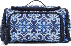 Vera Bradley Ripstop Large Travel Cosmetic Makeup Organizer Bag, Raindrop Medallion