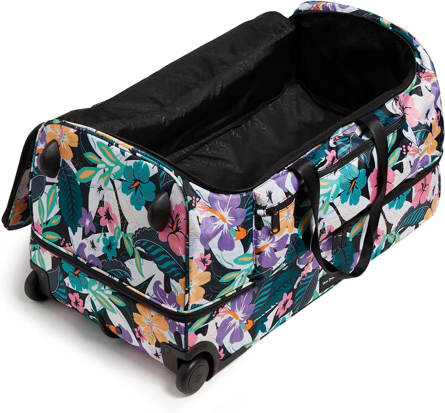 Vera Bradley Women's Recycled Ripstop XL Foldable Rolling Duffel Travel Bag, Island Floral, One Size