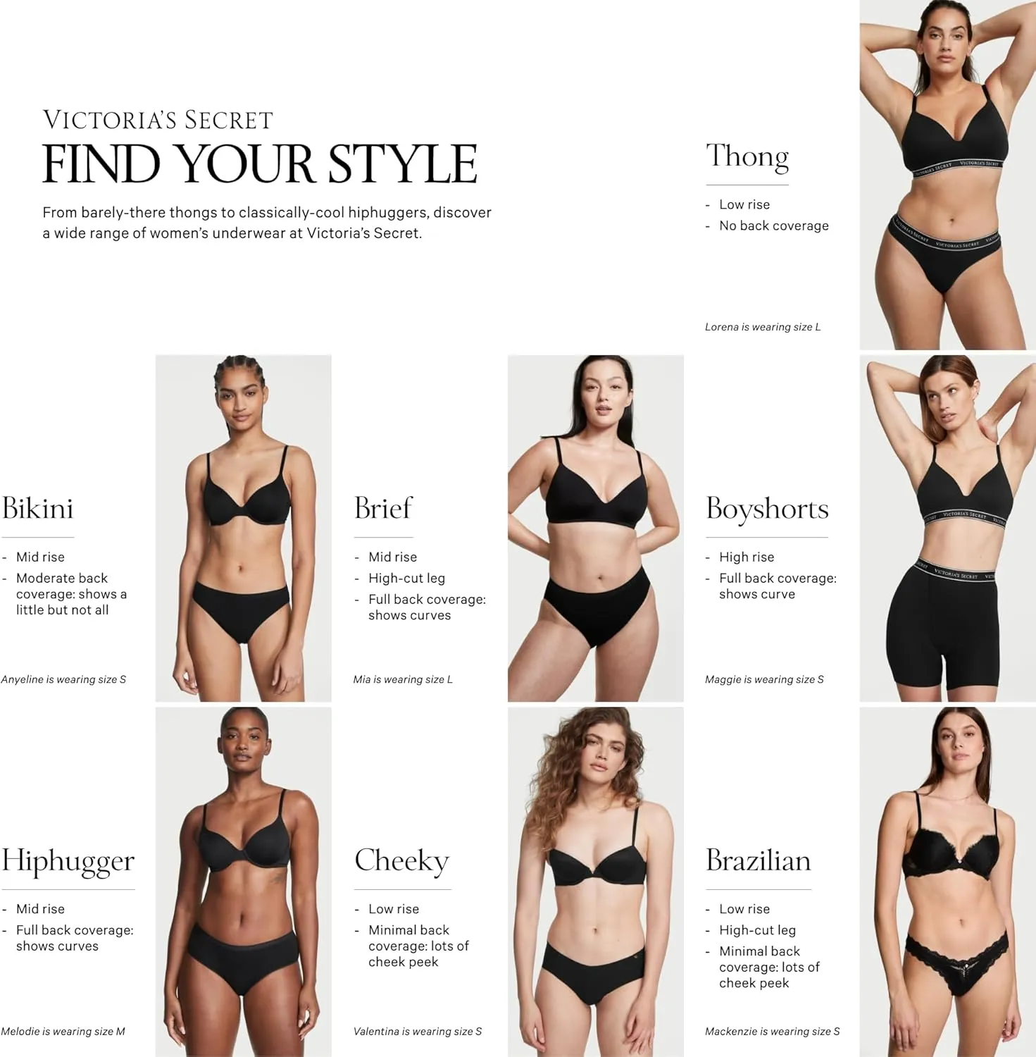 Victoria's Secret Women's No Show Cheeky Underwear, Minimal Coverage Panties for Women, Multi Pack (XS-XXL)