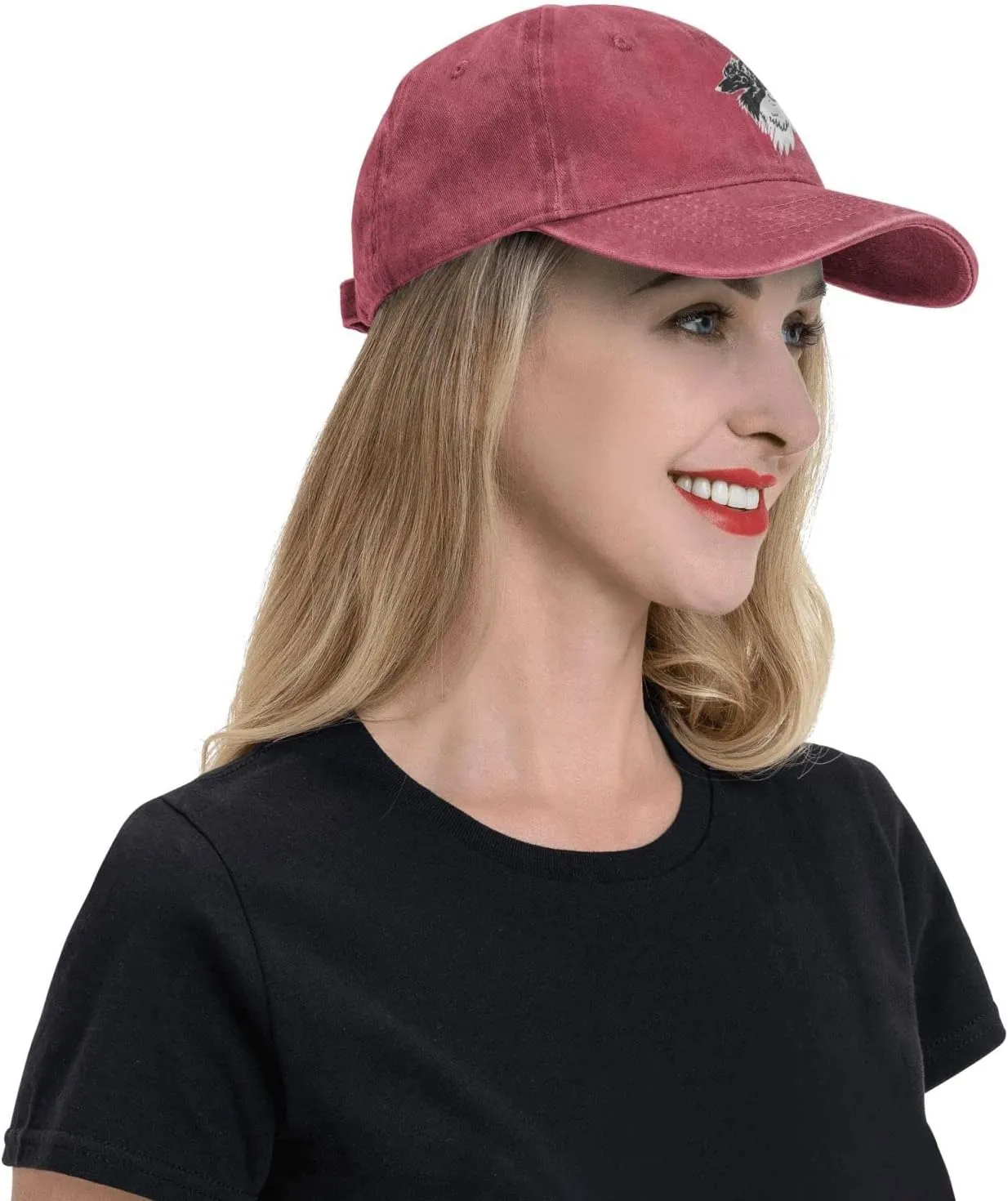 Viking Norse Wolf Raven Rune Adjustable Cowboy Hat Outdoor Travel Casual Hat Sandwich Hat Washed Denim Hat