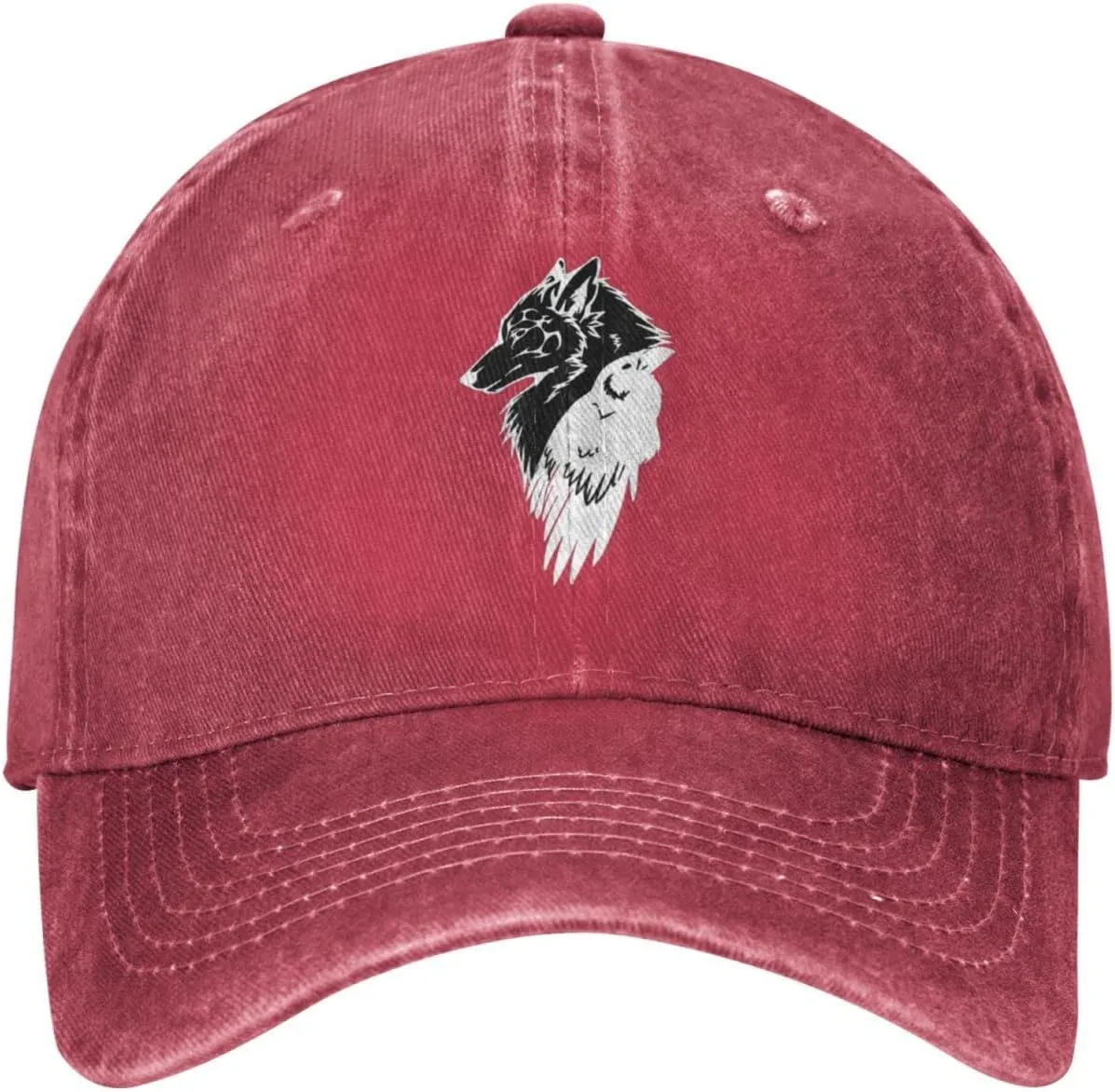 Viking Norse Wolf Raven Rune Adjustable Cowboy Hat Outdoor Travel Casual Hat Sandwich Hat Washed Denim Hat