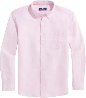 vineyard vines Men's Linen Surfside Solid Shirt