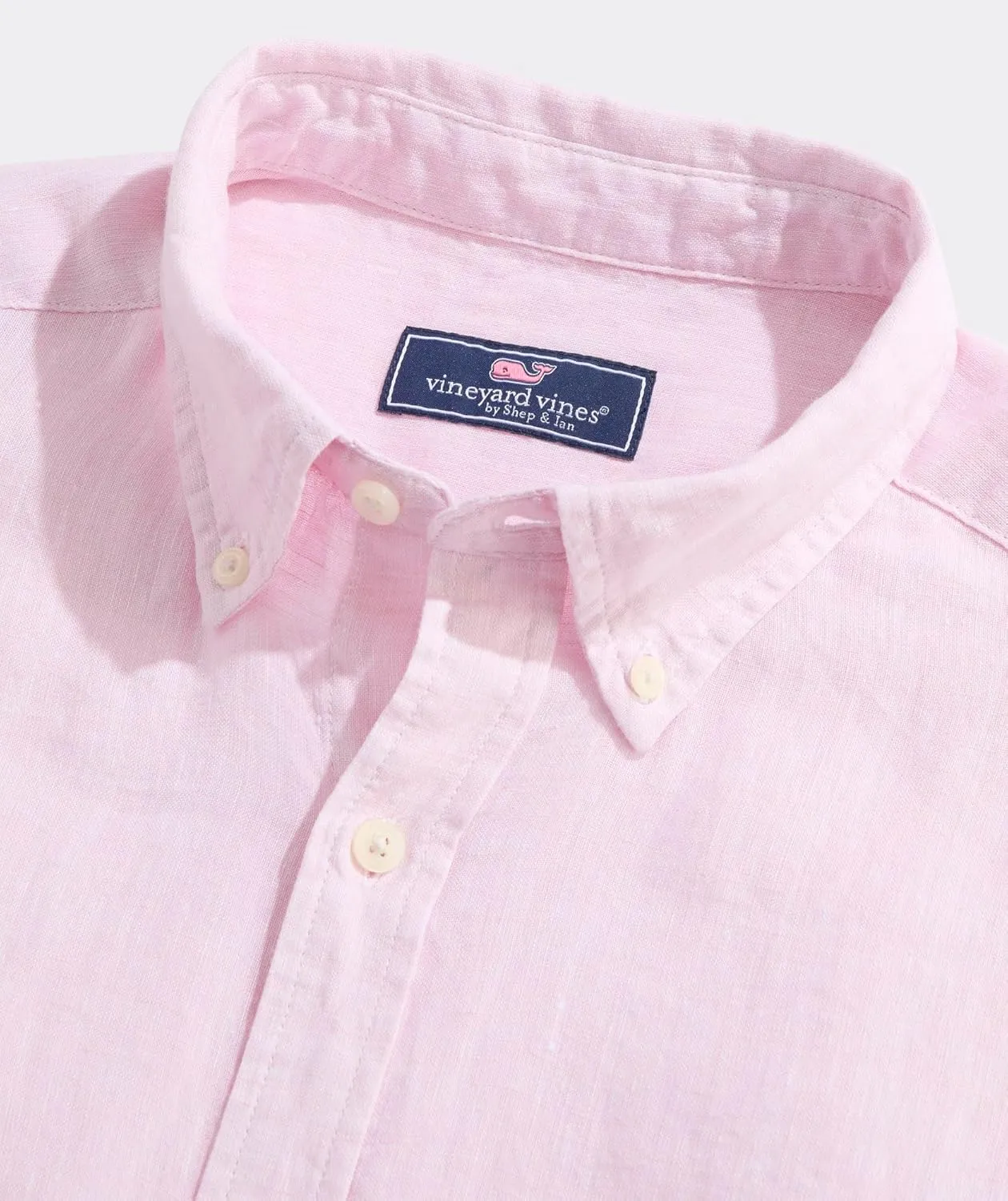 vineyard vines Men's Linen Surfside Solid Shirt