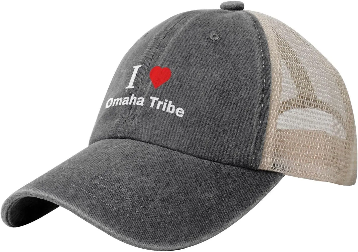 Vintage I Love Omaha Tribe Baseball Cap for Men Women Summer Cotton Breathable Mesh Back Cap