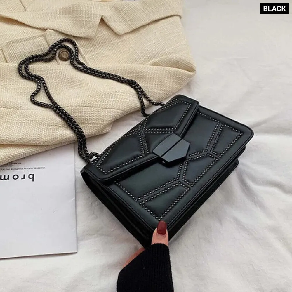 Vintage Rivet Chain Shoulder Bag