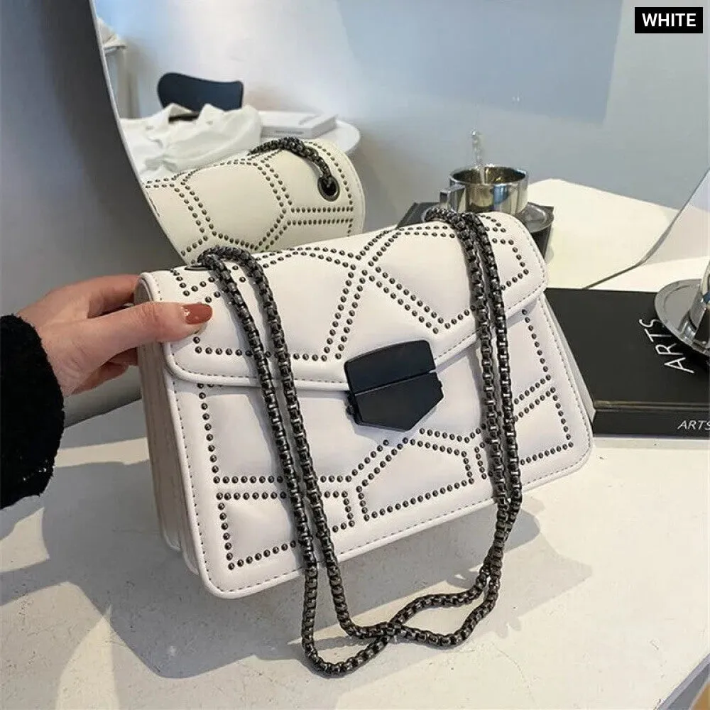 Vintage Rivet Chain Shoulder Bag