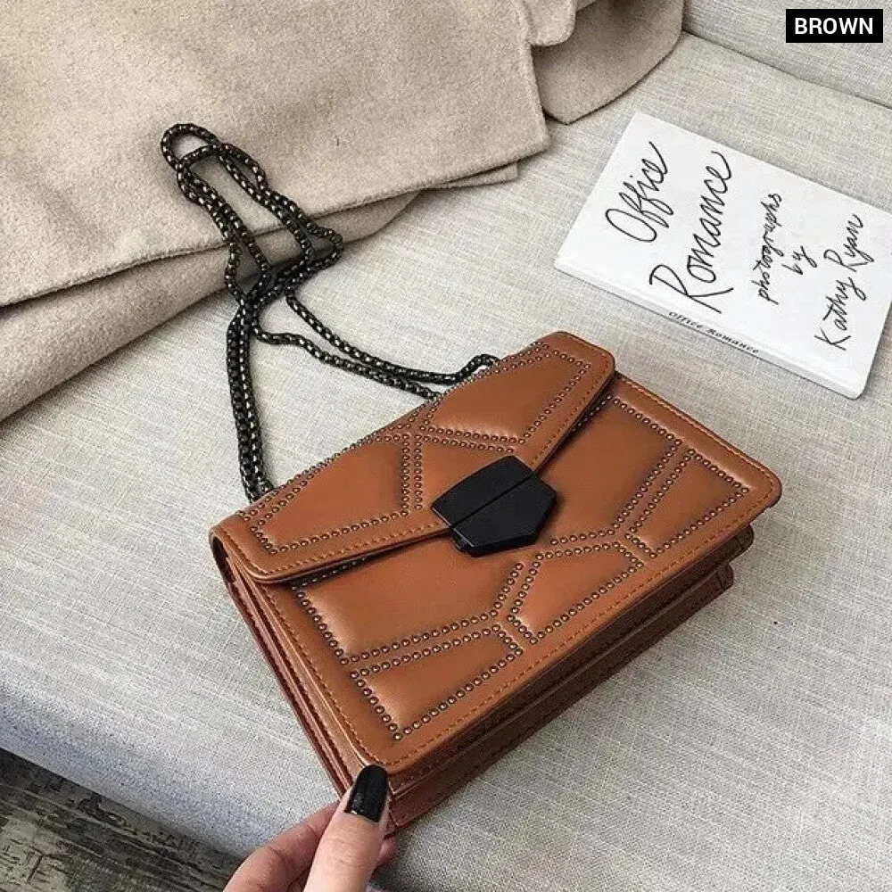 Vintage Rivet Chain Shoulder Bag