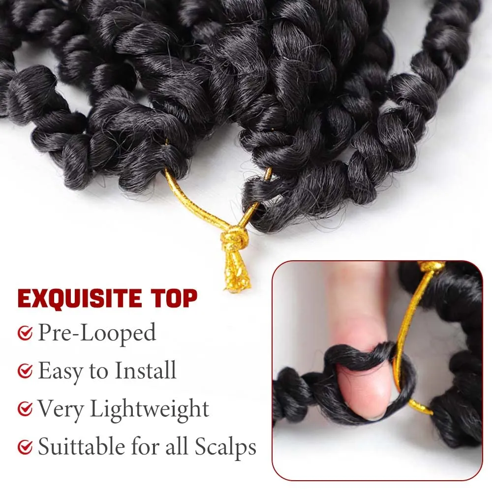VIOLET Passion Twist Crochet Hair 6 Inch 9 Packs Natural Black Passion Twist Hair Short Twist Hair Prelooped Crochet Hair for Black Women（1B，6 Inch，9 Packs）