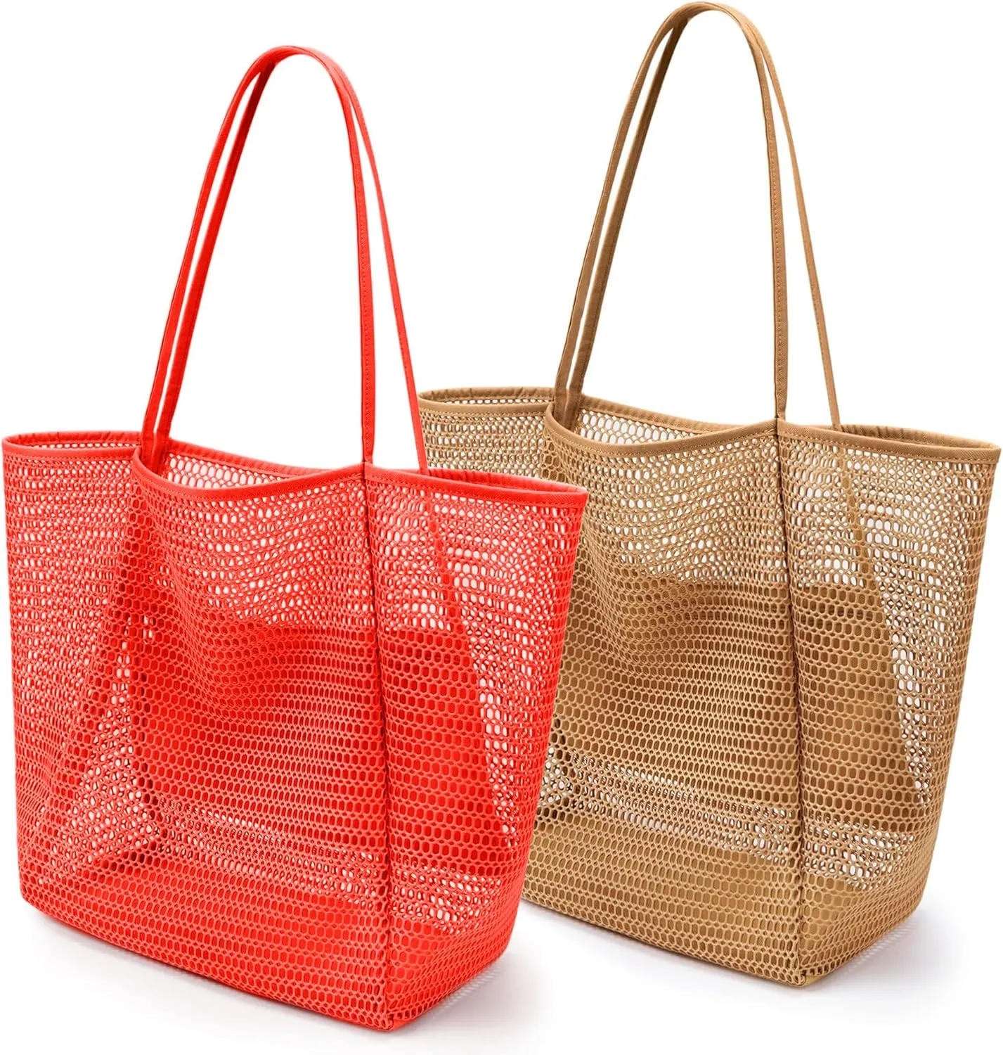VOROLO Mesh Tote Beach Bag,Women Fairycore Hobo Bag,Shoulder Bag,Soft Summer Casual Crochet Bags