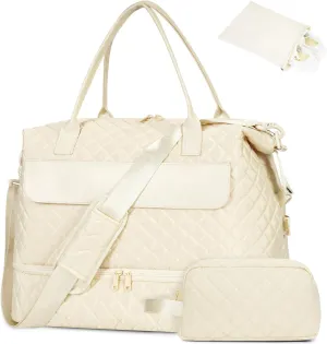 Wandering Nature Carry On Travel Duffle Bag for Airplanes with Shoe Compartment with Toiletry Pouch with Wet Pocket,Patent Pending