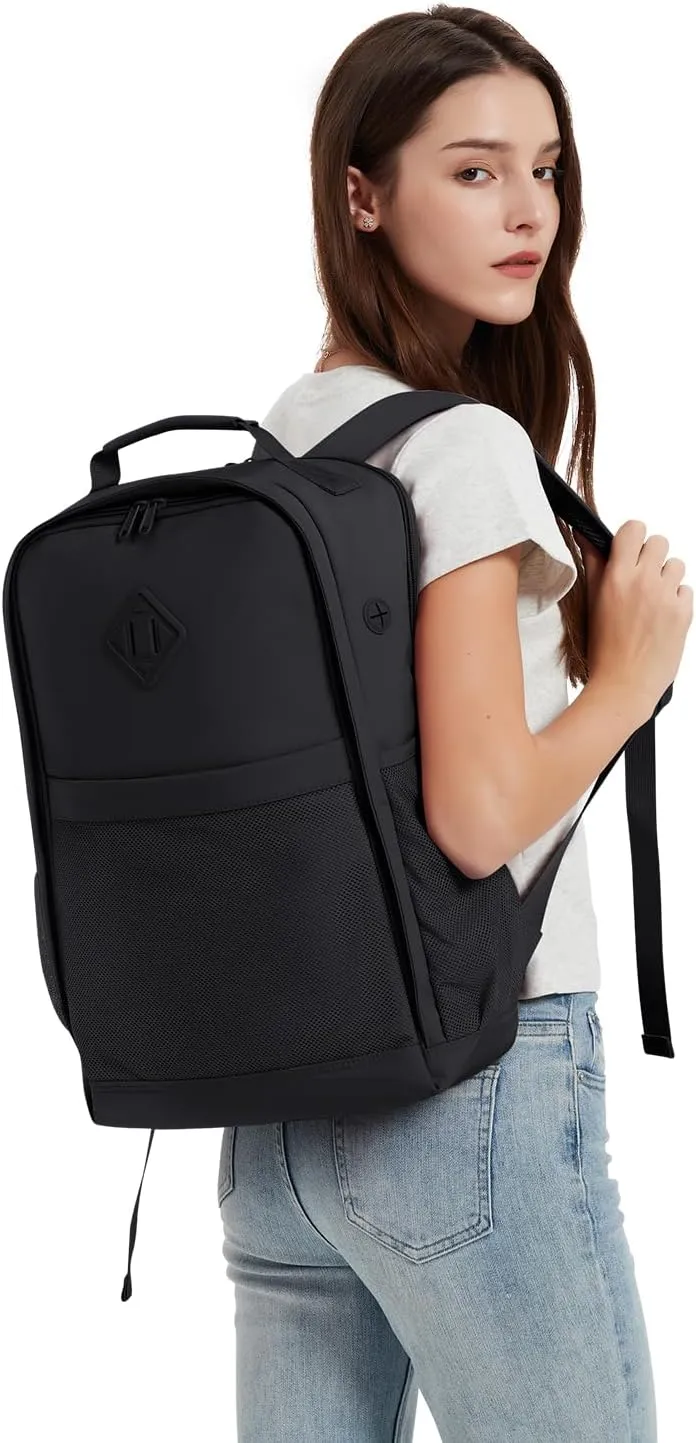 WANDF Travel Laptop Backpack for Women Men, 15.6 Inch laptop Bag College Backpack with USB Port, 18x14x8 Personal Item Bag