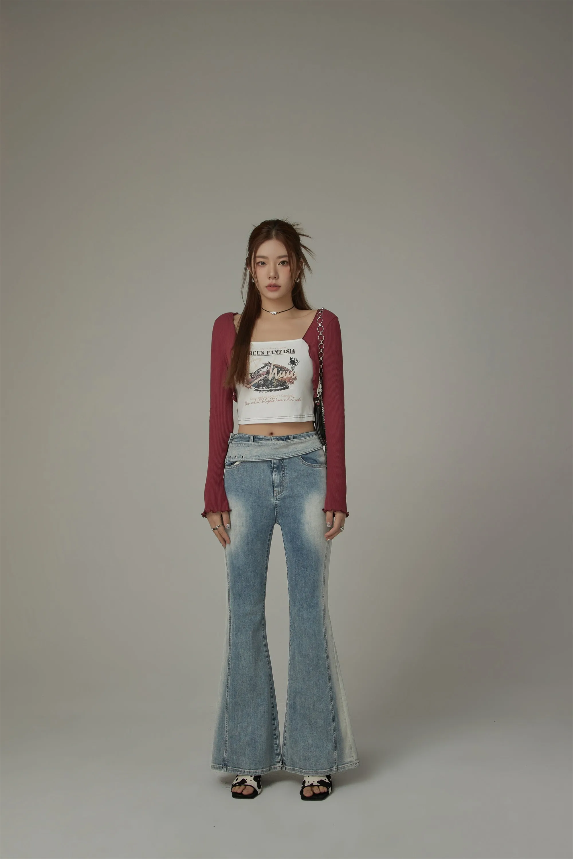 Washed Bootcut Denim Jeans