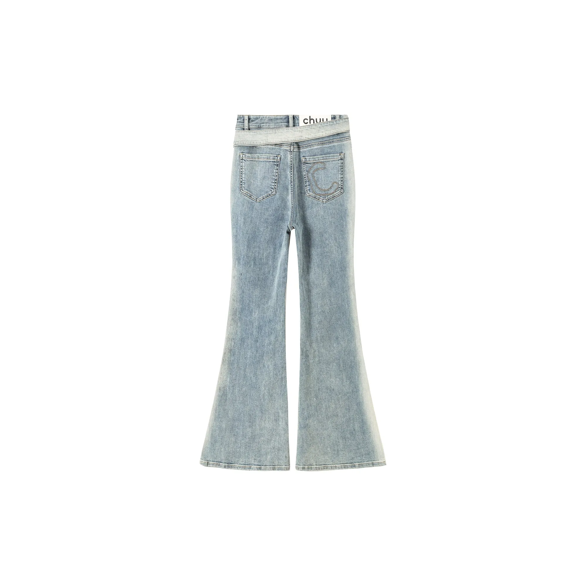 Washed Bootcut Denim Jeans