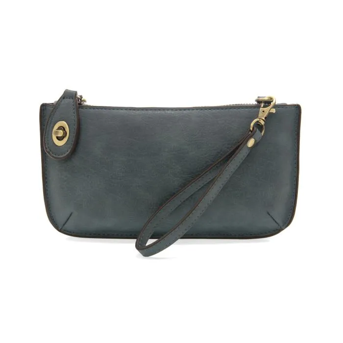 Washed Denim Mini Wristlet Crossbody