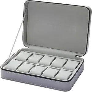 Watch Box Watch Storage Box Watch Display Box 10 Grid Watch Organizers, Large Capacity Jewelry Collection Box watch storage box