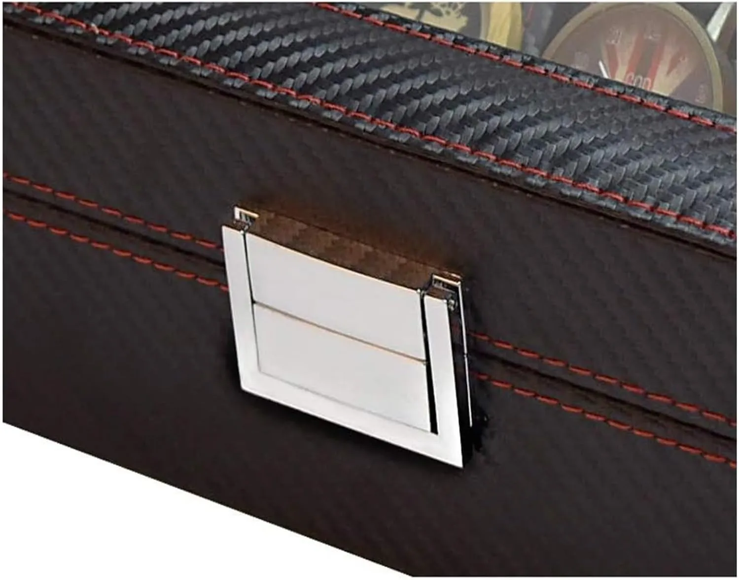 Watch Case,Elegant Large Watch Box Organizer for Men Women with 12 Slots, Transparent top, Portable Leather Watch Holder Mens Watches Case Storage Best for The Husband,