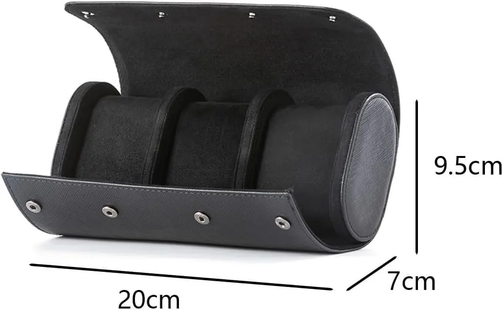 Watch Storage Box Portable Travel Multi-Position Watch Storage Bag Mechanical Watch Packaging Box Watch Bag(3 Slots)