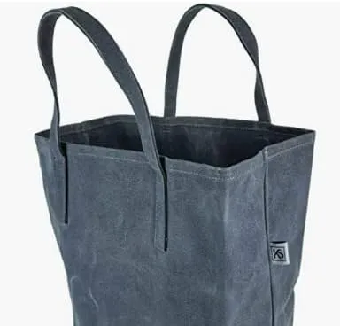 Waxed Canvas Reusable Grocery Bag, Heavy Duty Waxed Shopping Bag, Eco-friendly, Self-Standing Vegan Farmers Market Bag, Tall